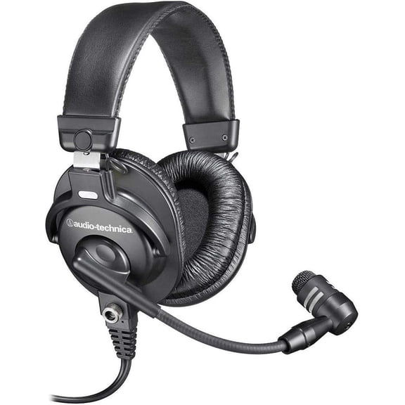 Audio-Technica BPHS1 Broadcast Stereo Headset with Dynamic Cardioid Boom Mic Black, Adjustable