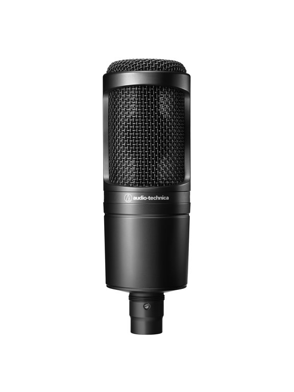 AT2020 Condenser Wired Cardioid Polar Microphone for Content Creators with 3-Pin XLRM Output, Stand Mount, Mount Adapter, and Pouch