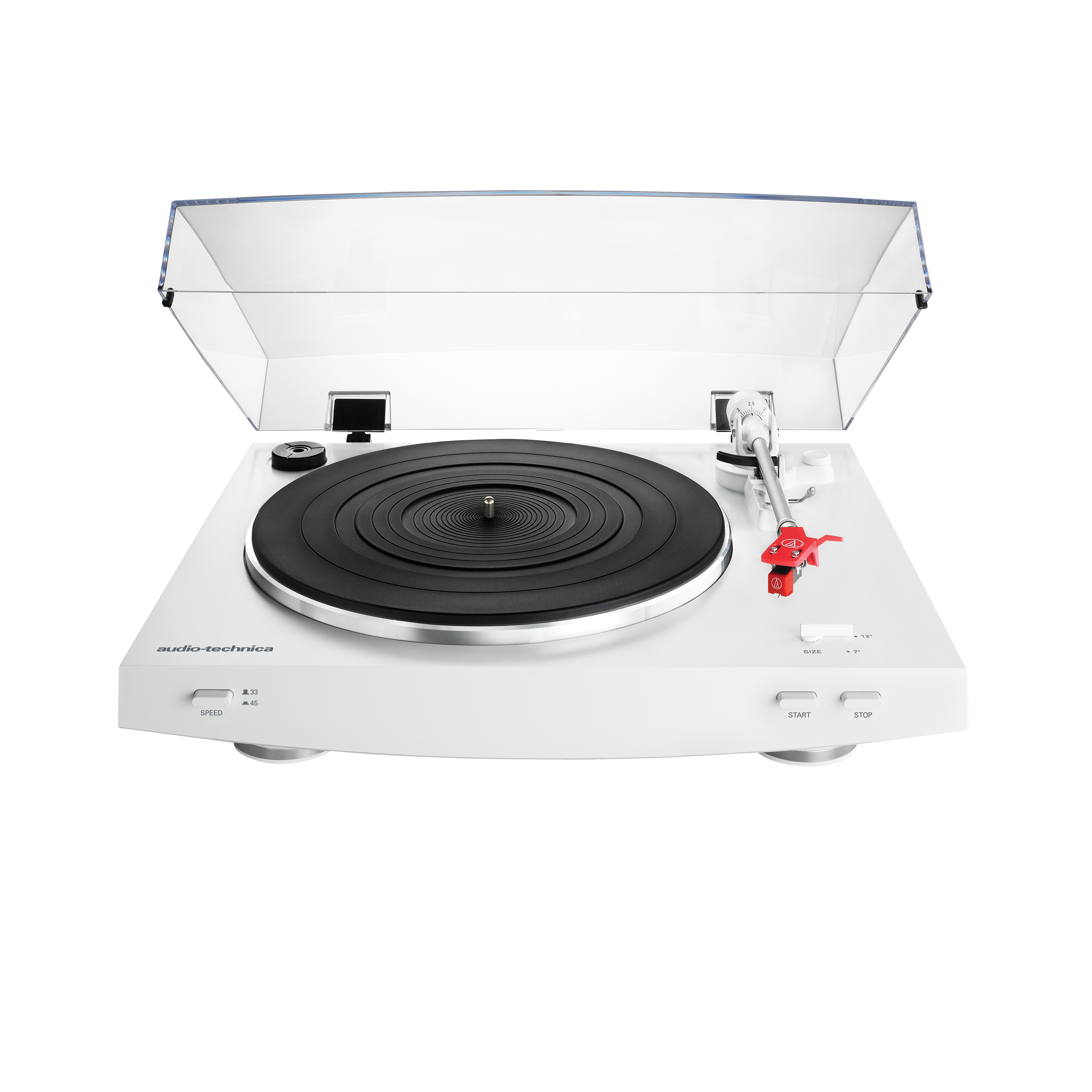 Audio-Technica Fully Automatic Belt Drive Stereo Turntable Record Player, White - image 1 of 2