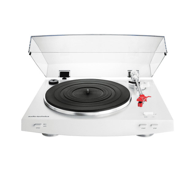 Audio-Technica Fully Automatic Belt Drive Stereo Turntable Record Player, White