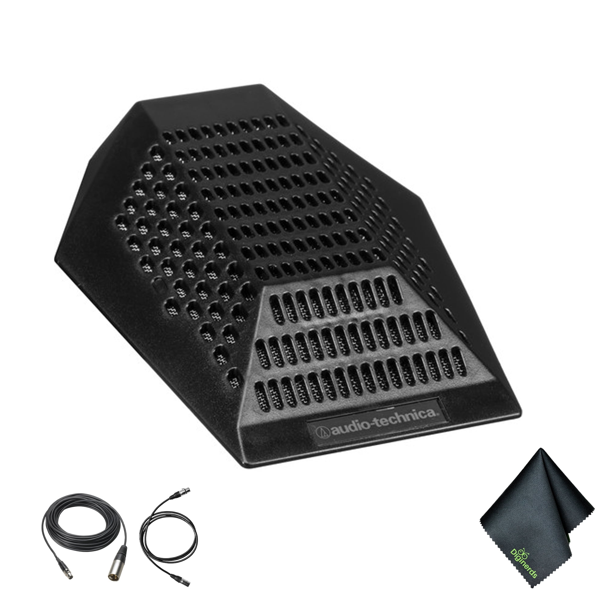 Audio-Technica PRO 44 Cardioid Condenser Boundary Microphone + Microfiber Cleaning Cloth + 10 Ft XLR Cable