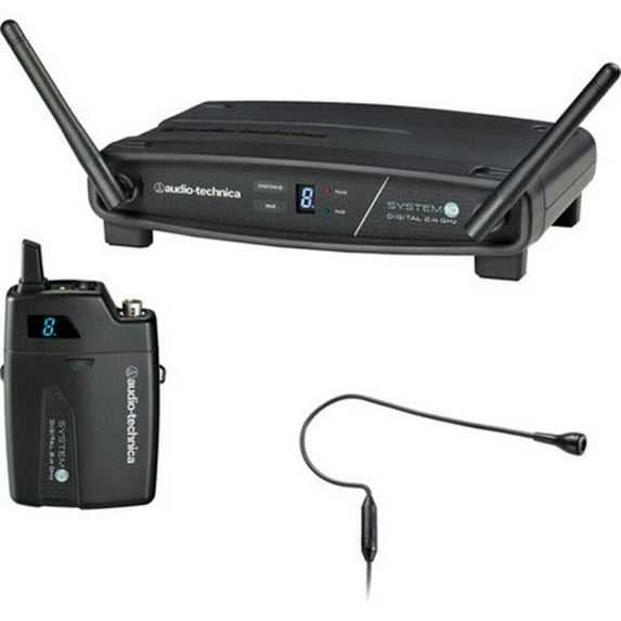 Audio-Technica ATW-1101/H92 Pro System 10 Digital Wireless Miniature Microphone System, Includes PRO-92CW Mic (Black), 2.4GHz