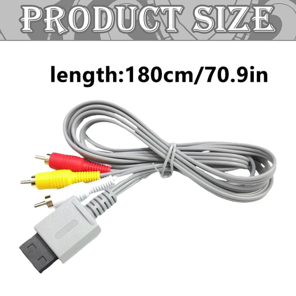 Audio Video Cable for Classic Game Console, 6Ft Composite Video Cord, Rca Red White Yellow, for Retro Gaming, 1 Pack