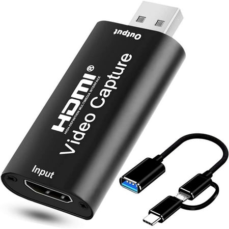 Audio Video Capture Cards, 1080p HDMI Capture Card for Gaming, Streaming Compatible with Nintendo Switch, PS3/4, Xbox One, Twitch, YouTube (HDMI Capture + USB Cable)