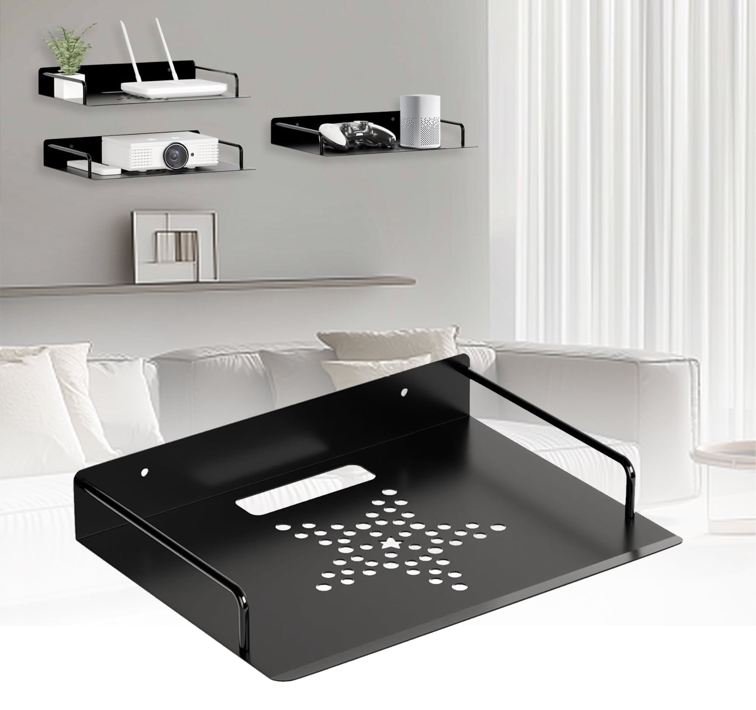 Audio-Video Shelving Projector Shelf Wall Shelf Floating Entertainment ...