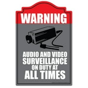 Audio Video Surveillance [3 Pack] of Vinyl Decal Stickers | 3.3" X 5" | Indoor/Outdoor | Funny decoration for Laptop, Car, Garage , Bedroom, Offices | SignMission