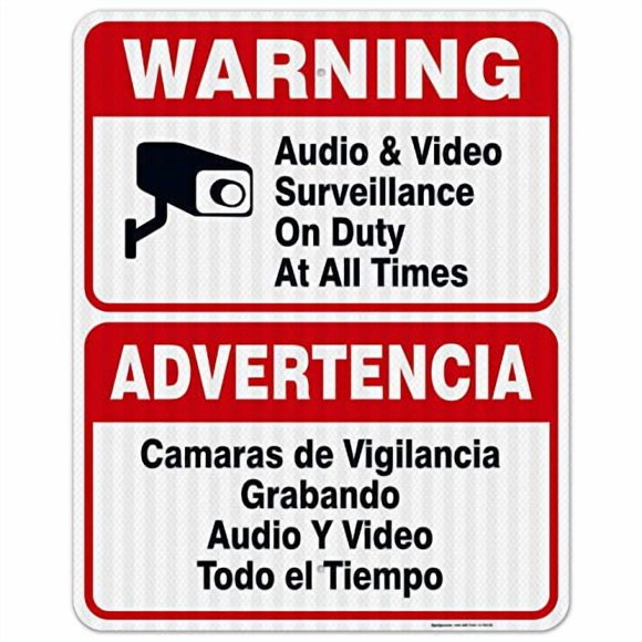 Video And Audio Surveillance Signs