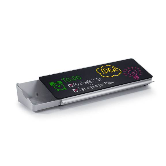 Audio-Visual Direct Black Glass Board - Desktop Organizer & Storage Notepad Table Top Set