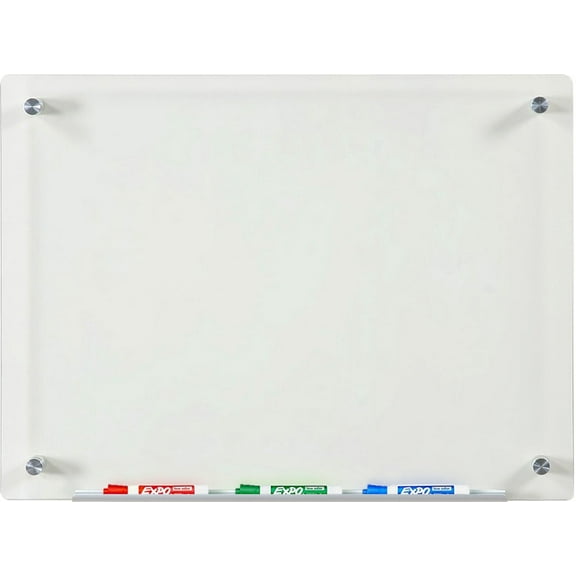 Audio Visual Direct Clear Glass Dry-Erase Board - 18" x 24" - Includes Board and Aluminum Marker Tray
