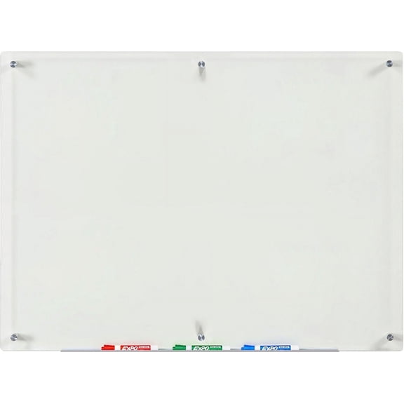 Audio Visual Direct Clear Glass Dry-Erase Board - 36" x 48" - Includes Board and Aluminum Marker Tray