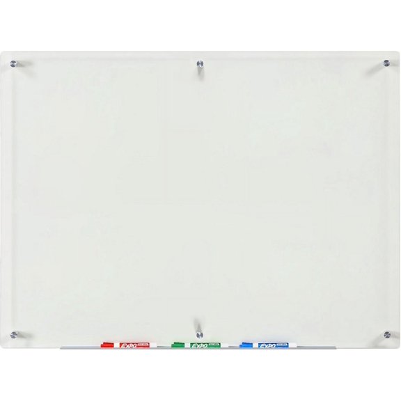 Audio Visual Direct Clear Glass Dry-Erase Board - 36" x 48" - Includes Board and Aluminum Marker Tray