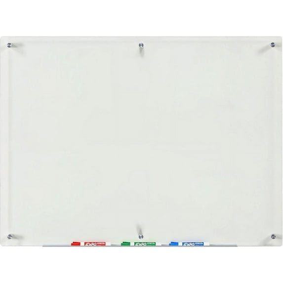 Audio Visual Direct Clear Glass Dry-Erase Board - 36" x 48" - Includes Board and Aluminum Marker Tray