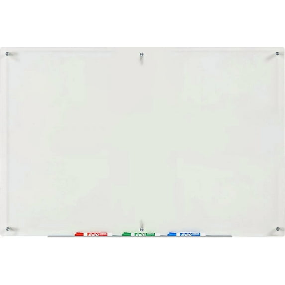 Audio-Visual Direct Clear Glass Dry-Erase Board Set - 40 x 60 Inches - Includes Hardware & Marker Tray (Non-Magnetic)