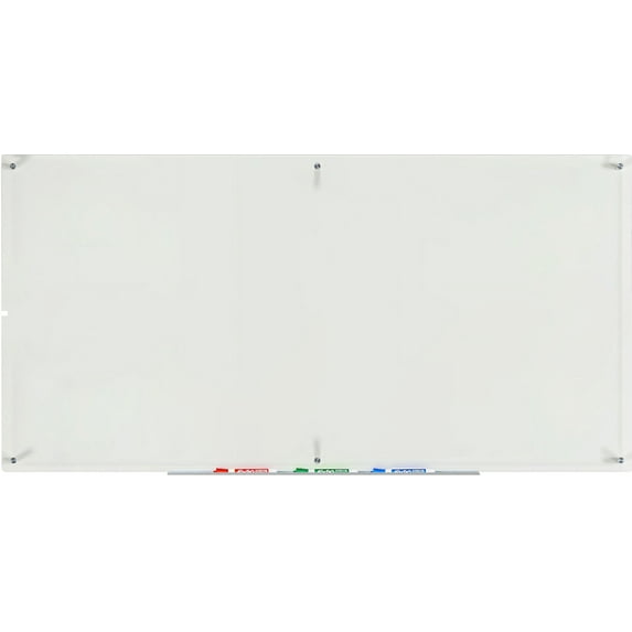 Audio-Visual Direct Clear Glass Dry-Erase Board Set - 6' x 4' - Includes Hardware & Marker Tray (Non-Magnetic)