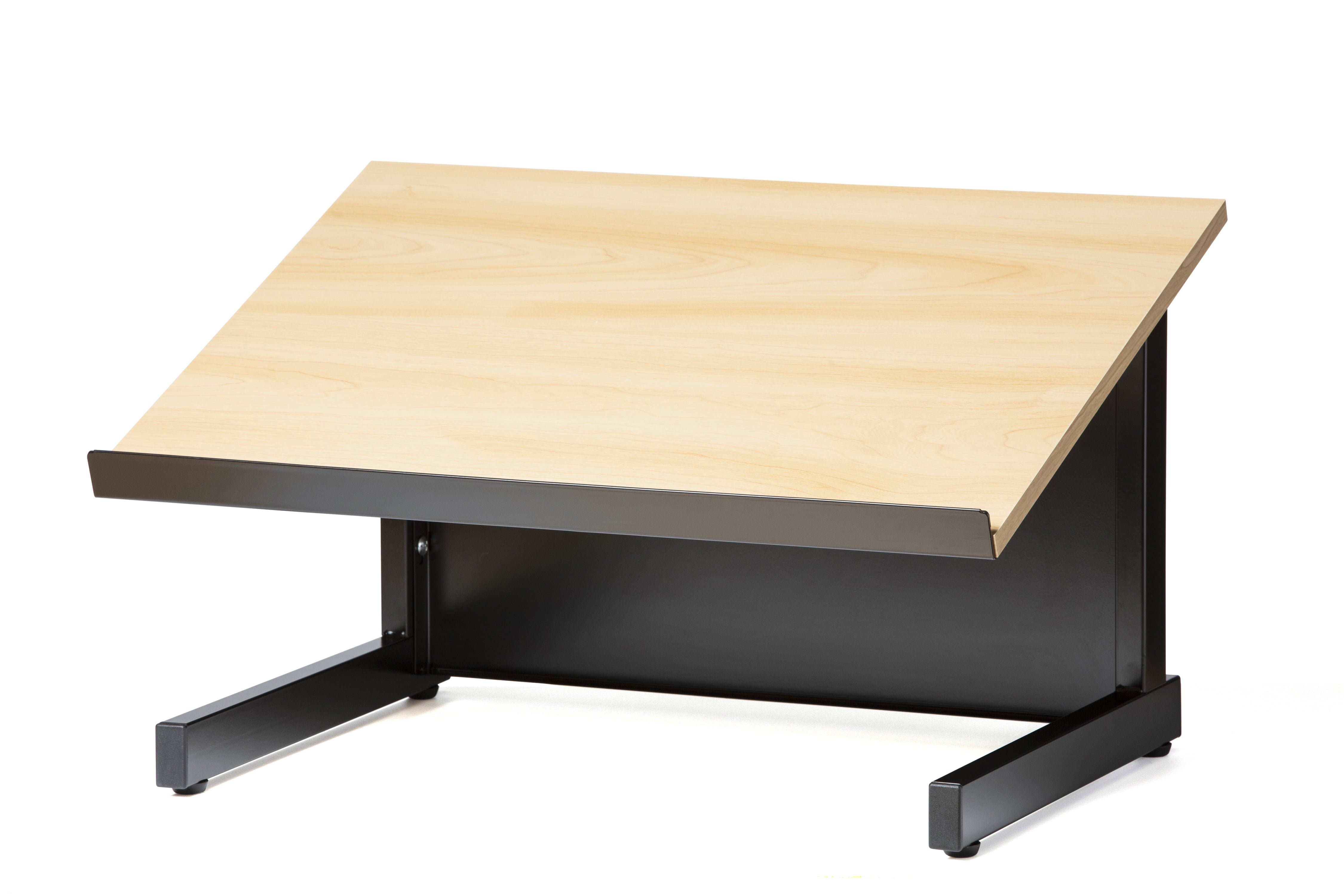14'' Black and Beech Tabletop Lectern with Steel Frame