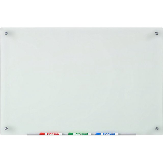 Audio Visual Direct Frosted Glass Dry Erase Board Set 23 5 8 X 35 1 2 Inches Non Magnetic