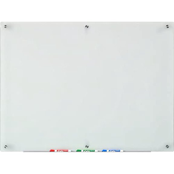 Audio-Visual Direct Frosted Glass Dry-Erase Board Set - 45" x 30" - Includes Hardware & Marker Tray (Non-Magnetic)