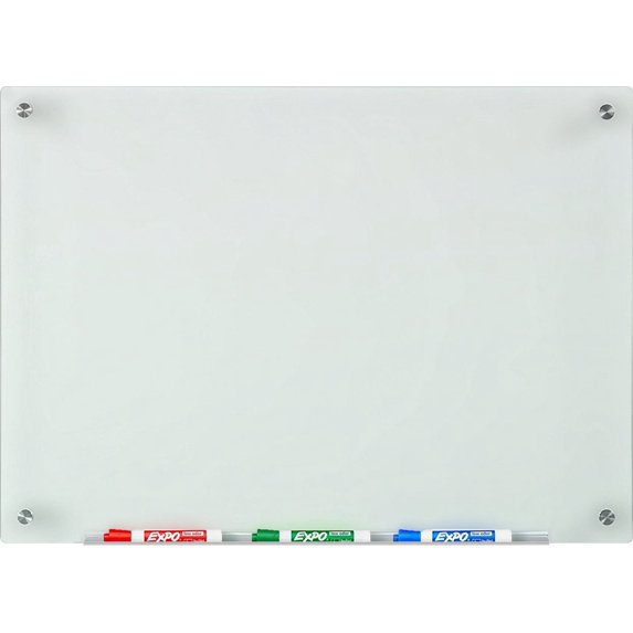 Audio-Visual Direct Frosted Glass Dry-Erase Whiteboard Set - 18 x 24 inches - (Non-Magnetic)