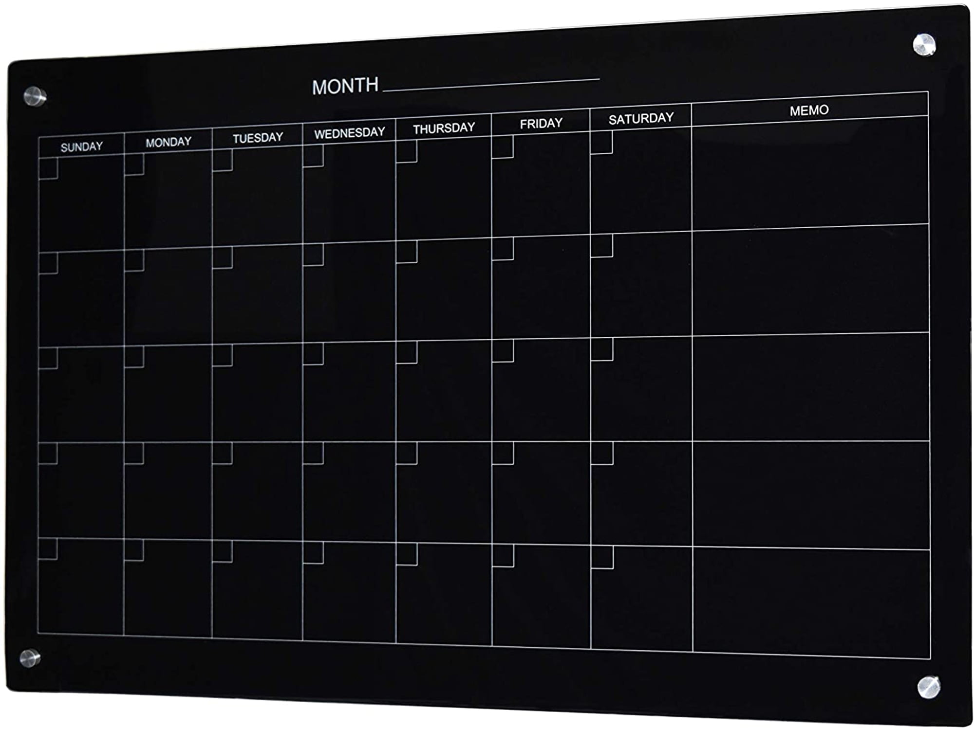 Audio-Visual Direct Glass Dry-Erase Calendar Whiteboard Set - 3' x 2 ...