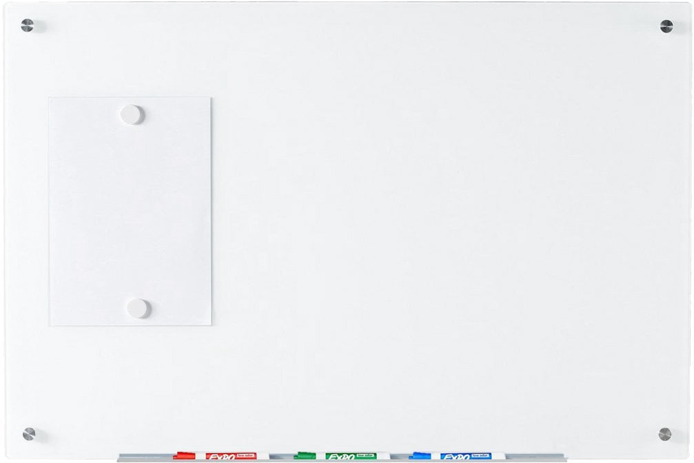 Audio-Visual Direct Glass Dry-Erase Whiteboard Set - 24" H x 36" L - (Magnetic, Ultra White)