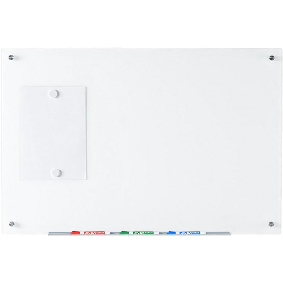 Audio-Visual Direct Glass Dry-Erase Whiteboard Set - 24" H x 36" L - (Magnetic, Ultra White)