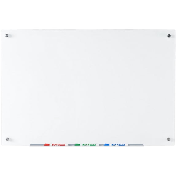 Audio-Visual Direct Glass Dry-Erase Whiteboard Set - 36" H x 48" L - (Magnetic, Ultra White)
