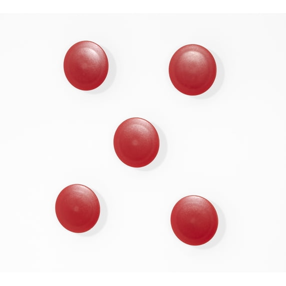 Audio-Visual Direct High Powered Magnets for Glass Dry-Erase Boards, Set of 5 Red