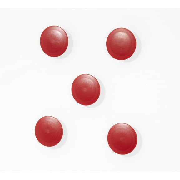 Audio-Visual Direct High Powered Magnets for Glass Dry-Erase Boards, Set of 5 Red