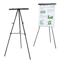 Audio-Visual Direct Lightweight Aluminum Flip Chart Presentation Easel, 70 inches Tall, Black
