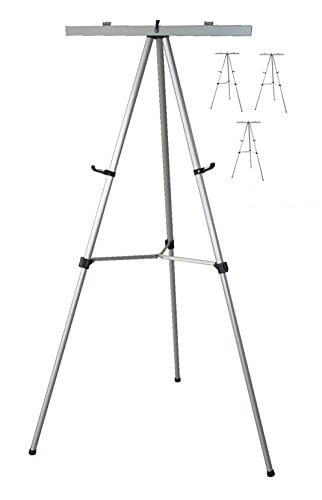 Audio-Visual Direct Lightweight Aluminum Flip-Chart Presentation Easel, Silver (4 Count)