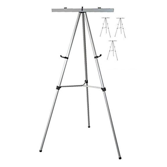 Audio-Visual Direct Lightweight Aluminum Flip-Chart Presentation Easel, Silver (4 Count)