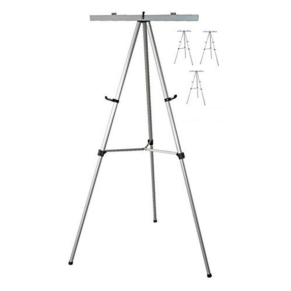 Audio-Visual Direct Lightweight Aluminum Flip-Chart Presentation Easel, Silver (4 Count)