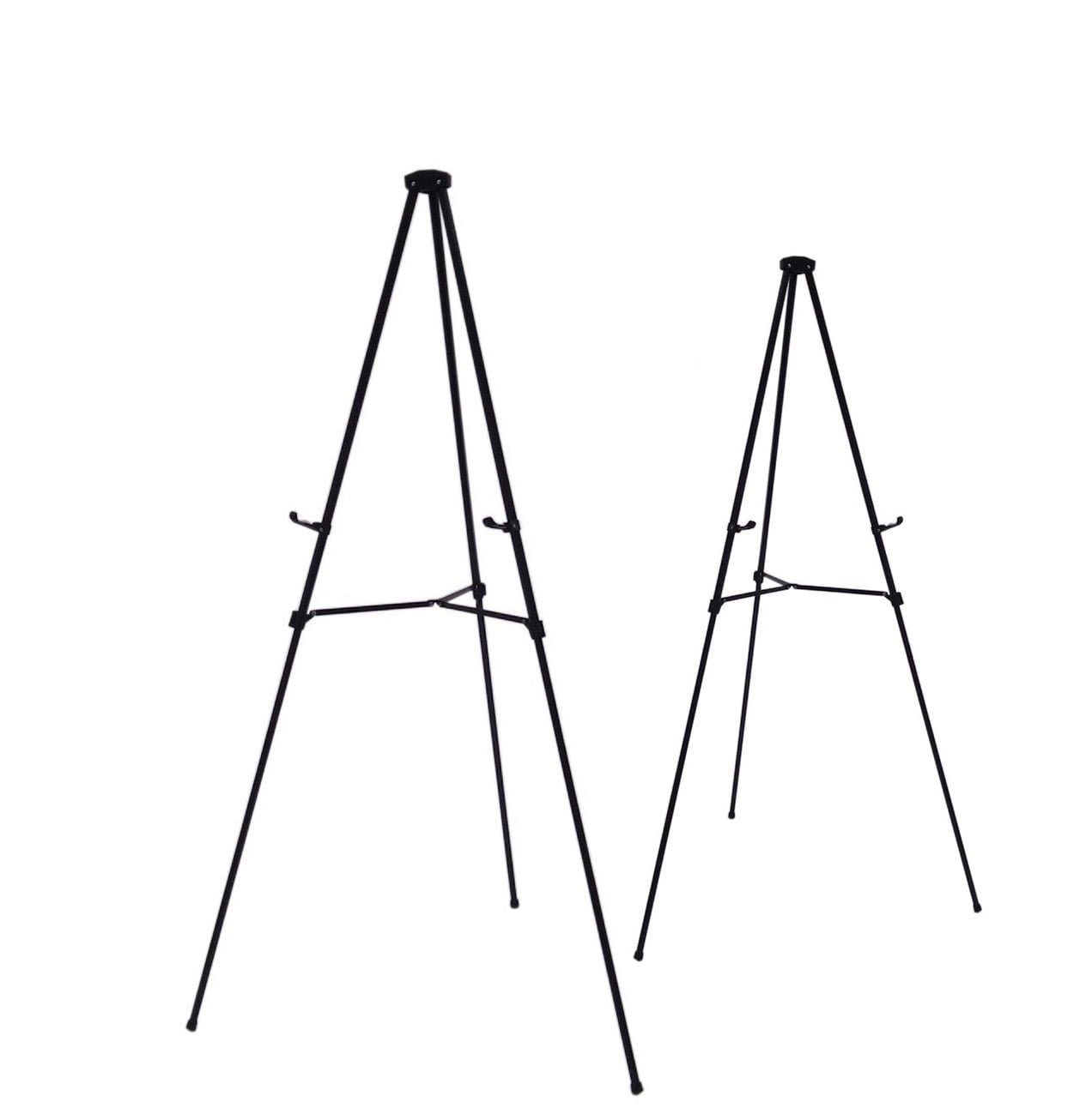 Audio-Visual Direct Lightweight Aluminum Telescoping Display Easel, 70 inches, Black (2 Pack)