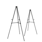 Audio-Visual Direct Lightweight Aluminum Telescoping Display Easel, 70 inches, Black 2 Pack