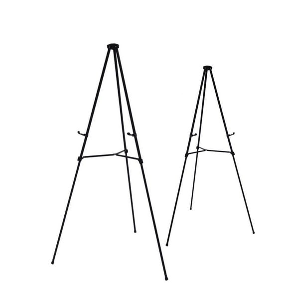 Audio-Visual Direct Lightweight Aluminum Telescoping Display Easel, 70 inches, Black (2 Pack)