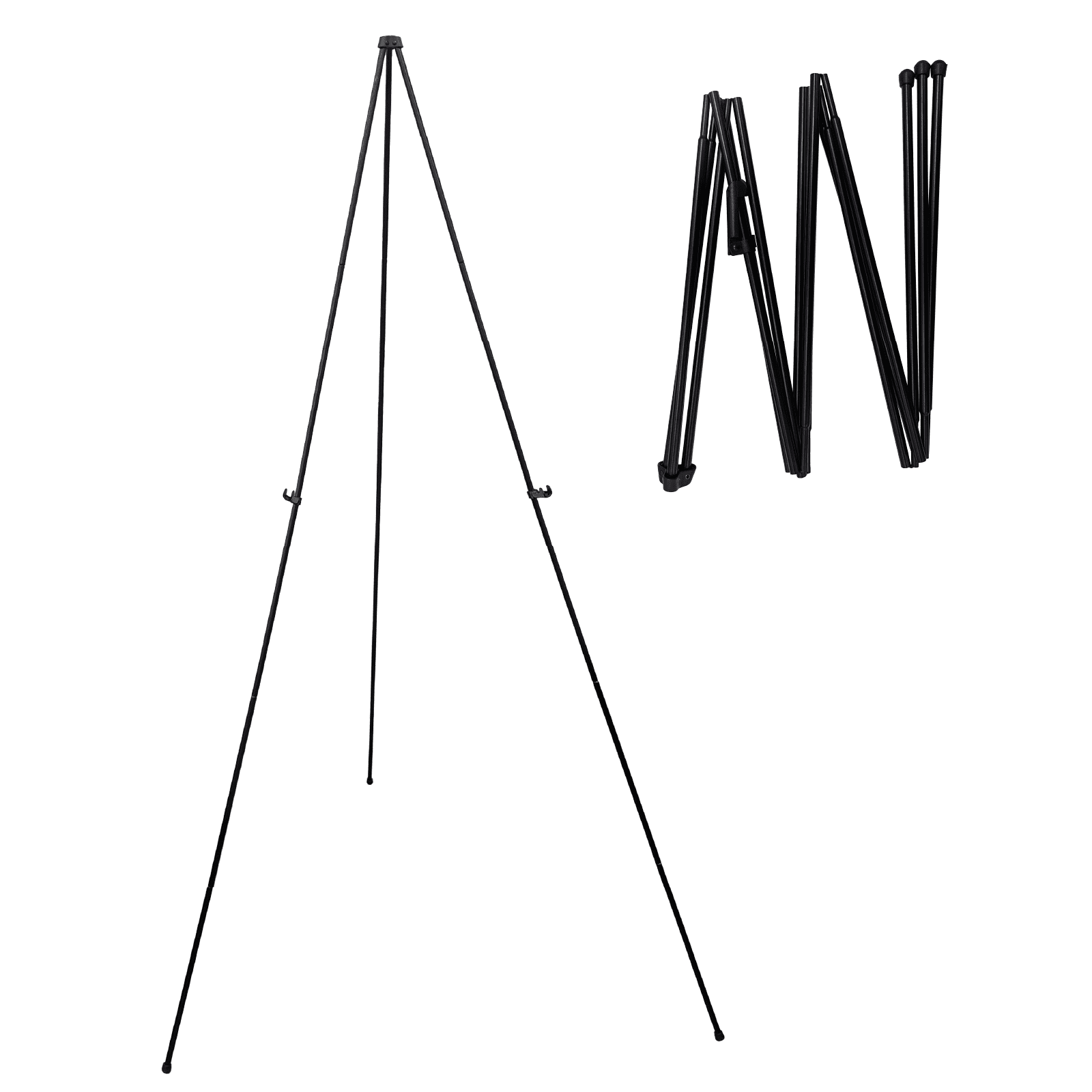 Black Lightweight Steel Telescoping Art Display Easel, 65 inches