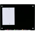 thumbnail image 1 of Audio-Visual Direct Magnetic Black Glass Dry-Erase Board Set - 18" x 24" - Includes Magnets, Hardware & Marker Tray, 1 of 8