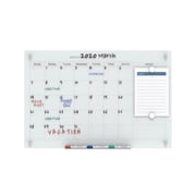 Audio-Visual Direct Magnetic Glass Dry Erase Board Set 3 x 2, Calendar White for Wall - Monthly Planner