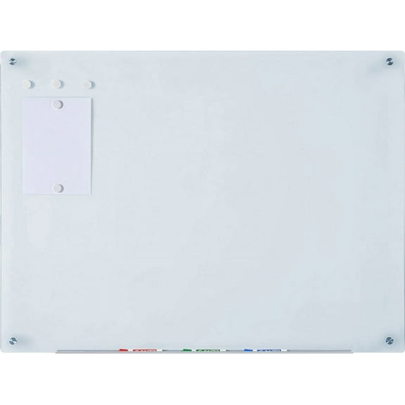 Audio-Visual Direct Magnetic Glass Dry-Erase Board Set - 36"x 48" - Includes Magnets, and Aluminum Marker Tray