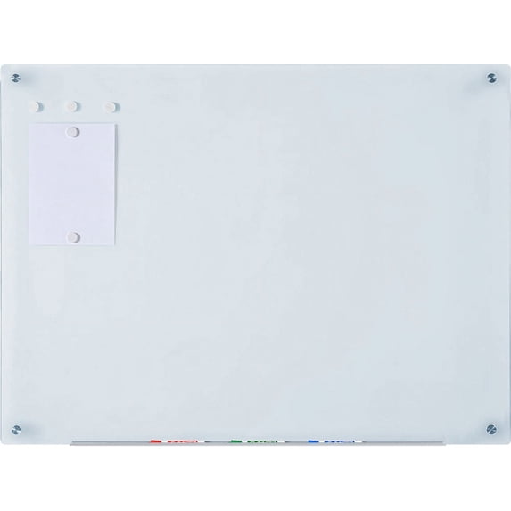 Audio-Visual Direct Magnetic Glass Dry-Erase Board Set - 36"x 48" - Includes Magnets, and Aluminum Marker Tray