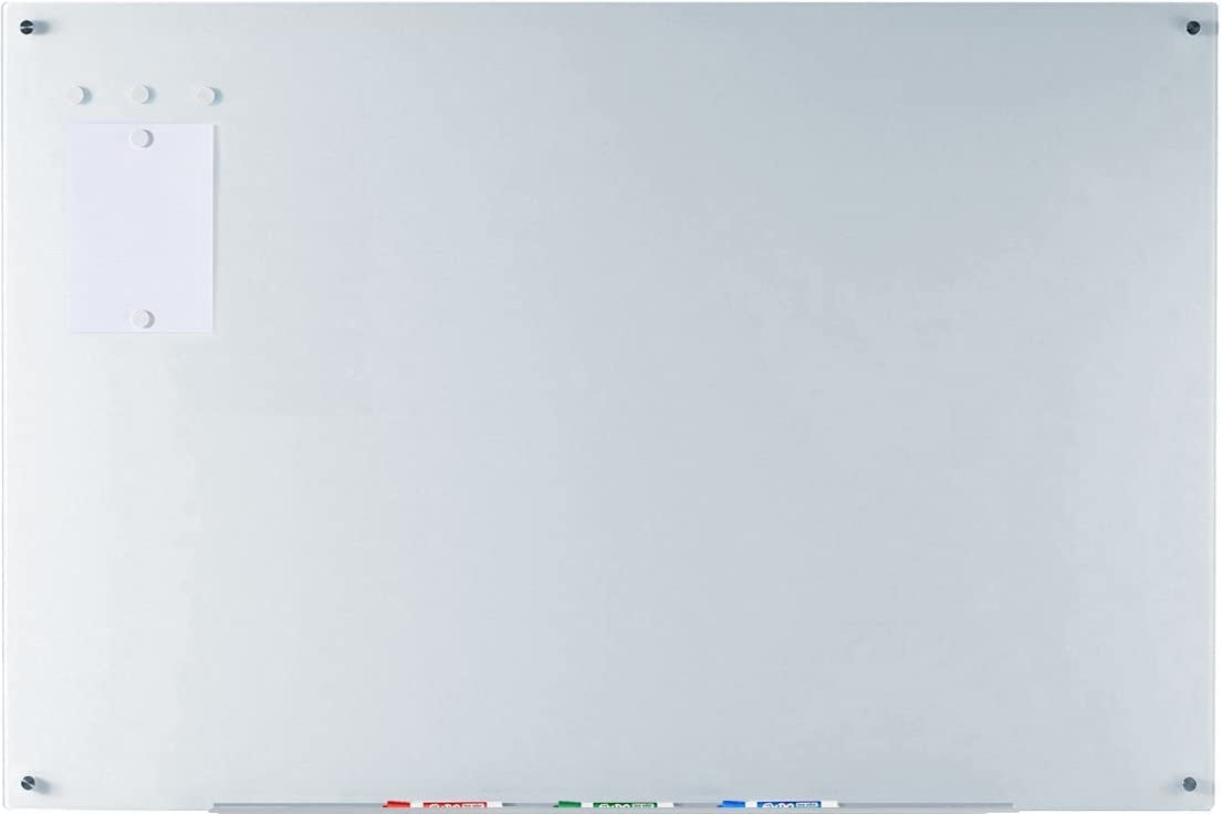 Magnetic White Tempered Glass Dry-Erase Board 40" x 60"