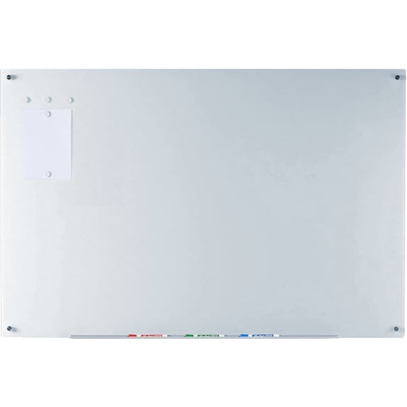 Audio-Visual Direct Magnetic White Glass Dry-Erase Board Set - 40" x 60" - Includes Magnets, Hardware & Marker Tray