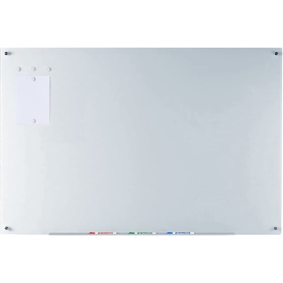 Audio-Visual Direct Magnetic White Glass Dry-Erase Board Set - 40" x 60" - Includes Magnets, Hardware & Marker Tray