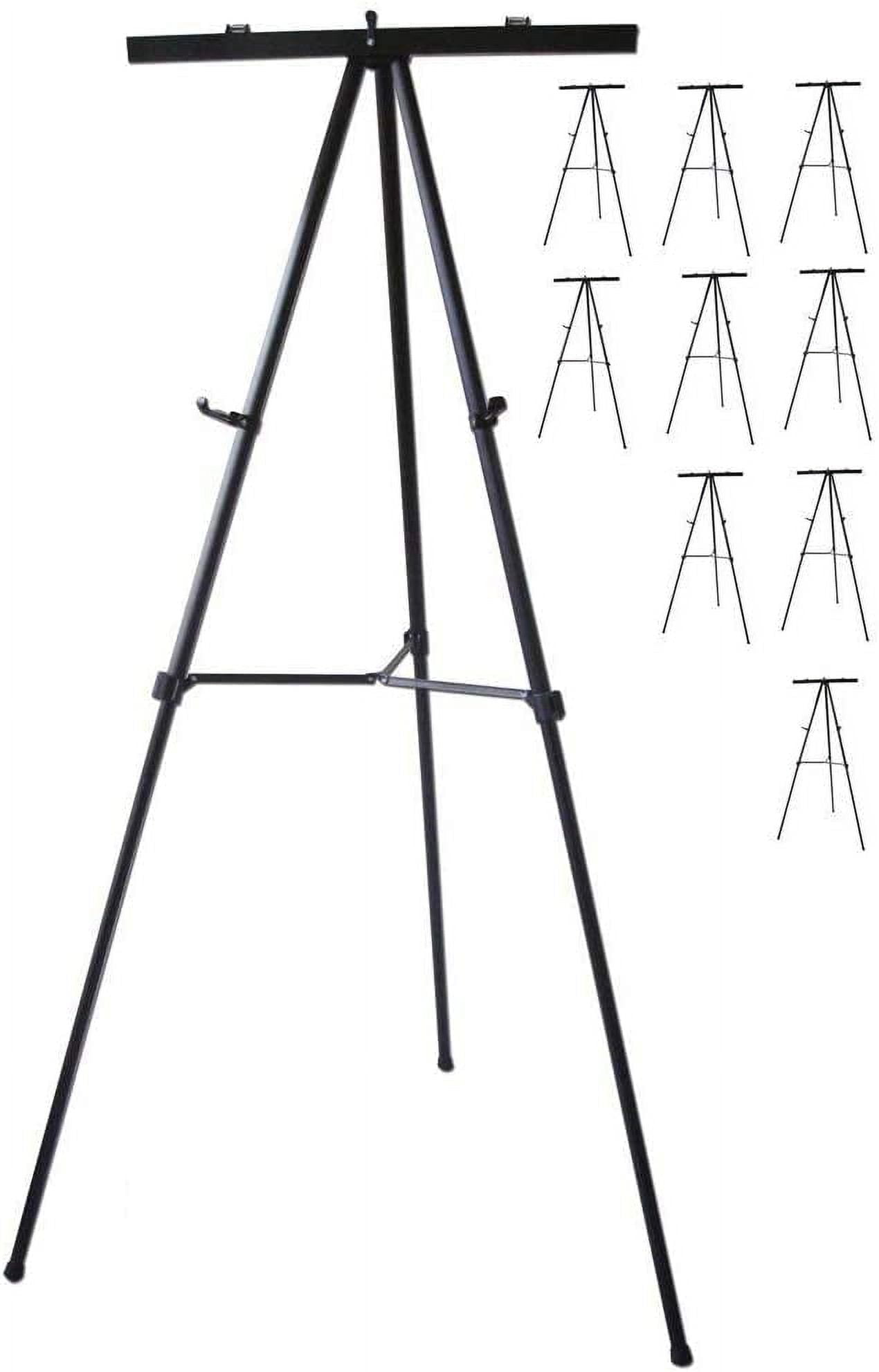 Black Aluminum Collapsible Flip Chart Presentation Easel, 70 inches Tall