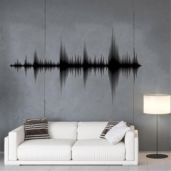 Audio Wave Wall Decal Sound Wave Art Vinyl Sticker Recording Studio Music Producer Room Decor Wallpaper Poster Decoration 43x26cm