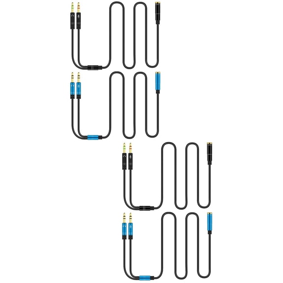 Audio Y Splitter Cable Computer Accessory 4 PCS One Transfer Headset Mic and Headphone