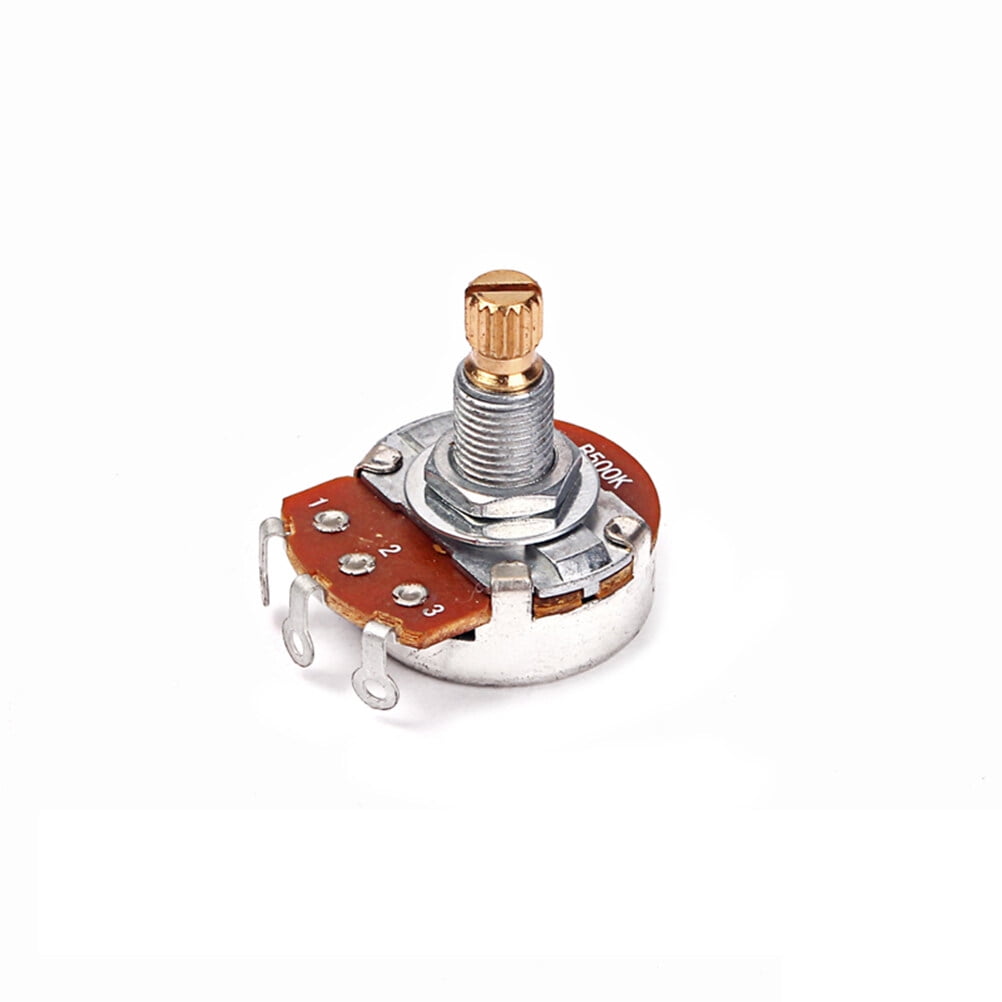 Audio potentiometers B500K Mini Long Knurled Split Shaft Guitar Potentiometers Shaft with Copper