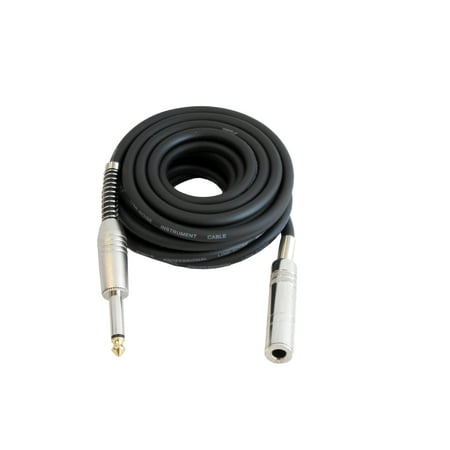 Audio2000'S ADC204S 1/4 Inch -1/4 Inch Jack Straight to Straight Premium Guitar Bass Extension Cable , 10 Feet