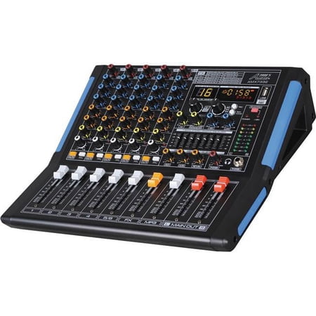 Audio2000'S AMX7332- Professional Six-Channel Audio Mixer with USB Interface, Bluetooth, and DSP Sound Effects