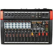 Audio2000S AMX7373 Eight-Channel Audio Mixer with 320 DSP Sound Effects, Stereo Sub Out with Sub-Out Level-Control Fader, Level-Control Faders on All Channels, and USB/Computer Interface